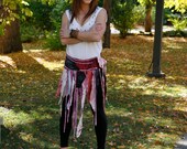 upcycled clothing . tattered wrap skirt . radishes and roses