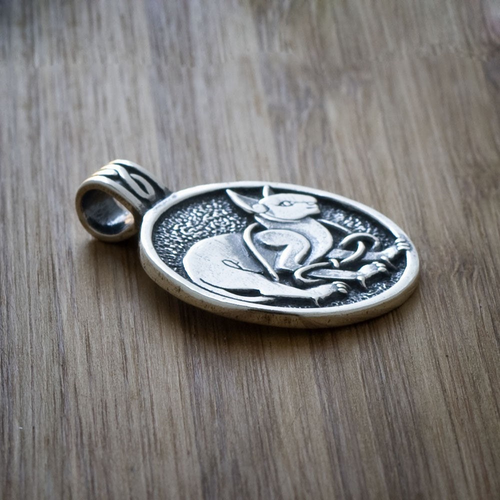 Celtic Cat Pendant - STERLING SILVER - (Just the pendant, chains are sold separately.)