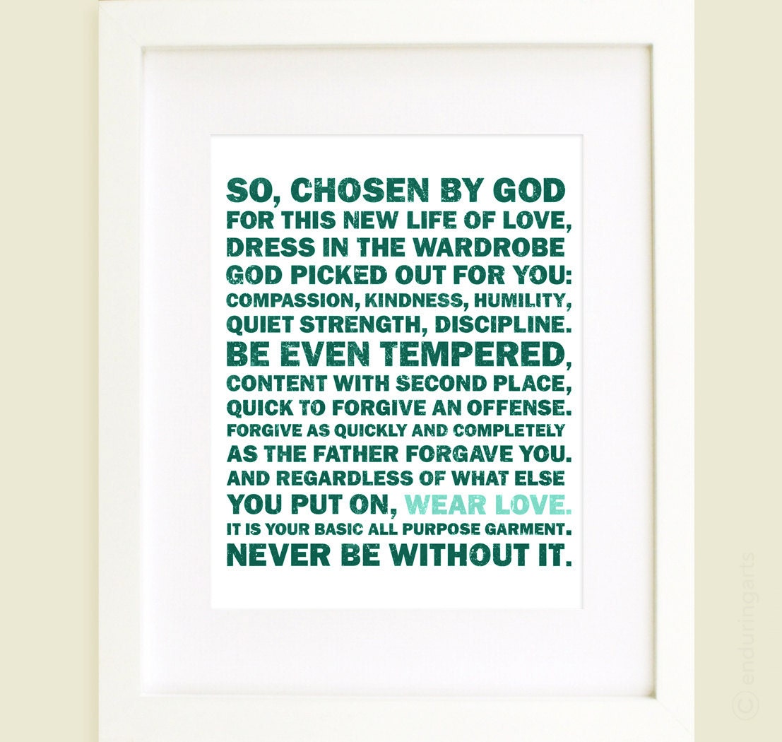 WEAR LOVE Christian Art in teal and turquoise
