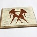 Gemini June birthday Zodiac sign primitive wooden nameplate
