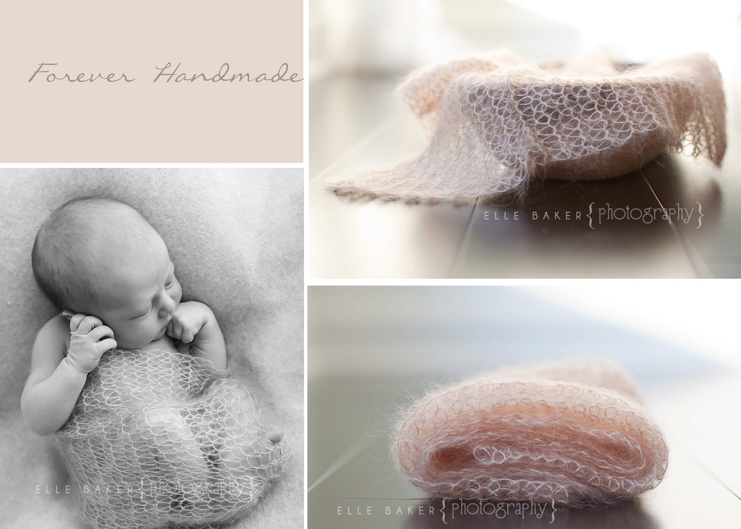 Mohair and Silk Knit Wrap for Newborn - Beautiful Photo Prop Wrap - Butter Rum - Newborn Photo Prop