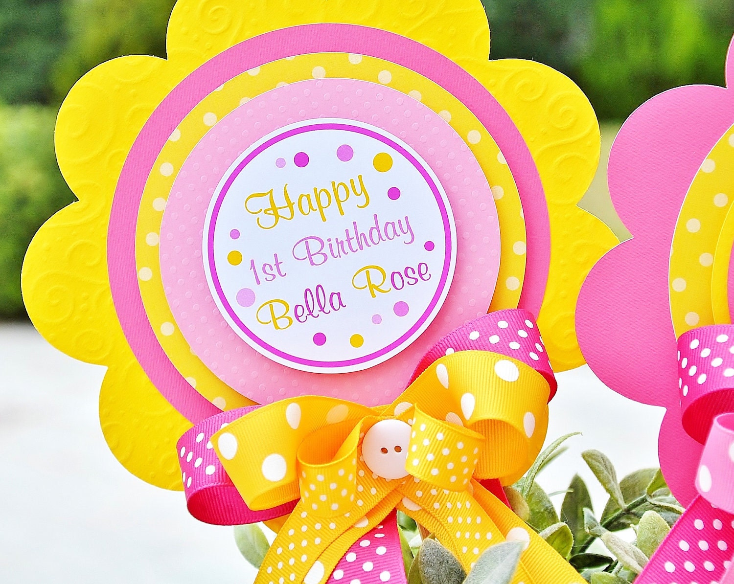 Pink and Yellow Centerpiece, Pink Lemonade Theme