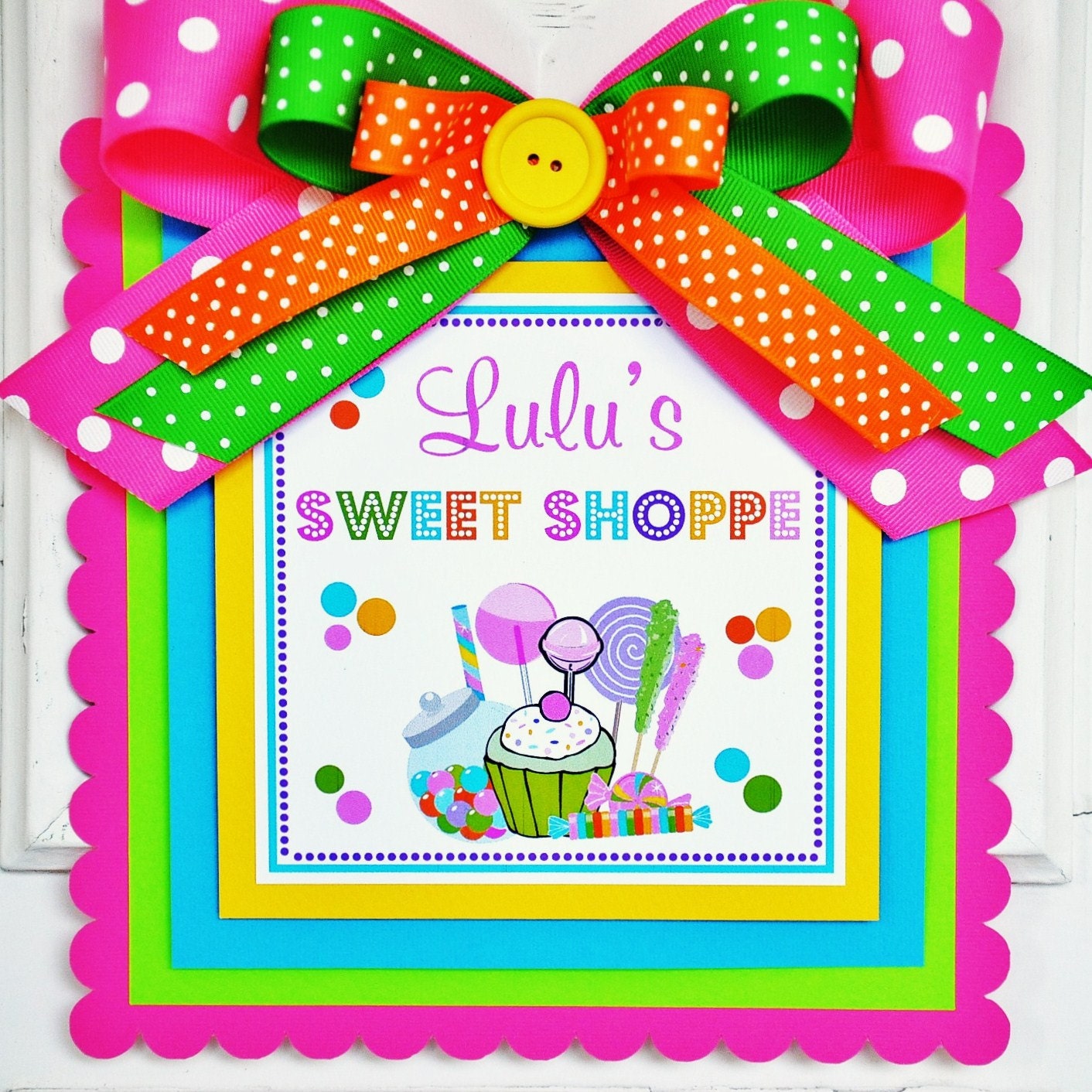Candyland Door Sign, Welcome Door Hanger