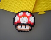 Red Mario Bros. Perler Bead Mushroom sprite
