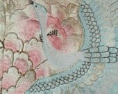 Silk Kimono Fabric Bag/Purse/Clutch..Embroidered Flying Crane..Chrysanthemum..Stunning OOAK Vintage