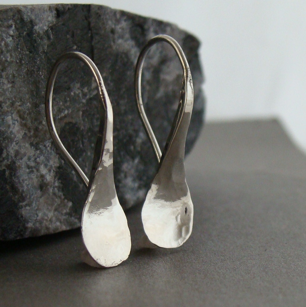 lil raindrops hammered sterling silver earrings