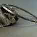 twisted sterling silver bangle bracelet  gypsy set blue sapphire