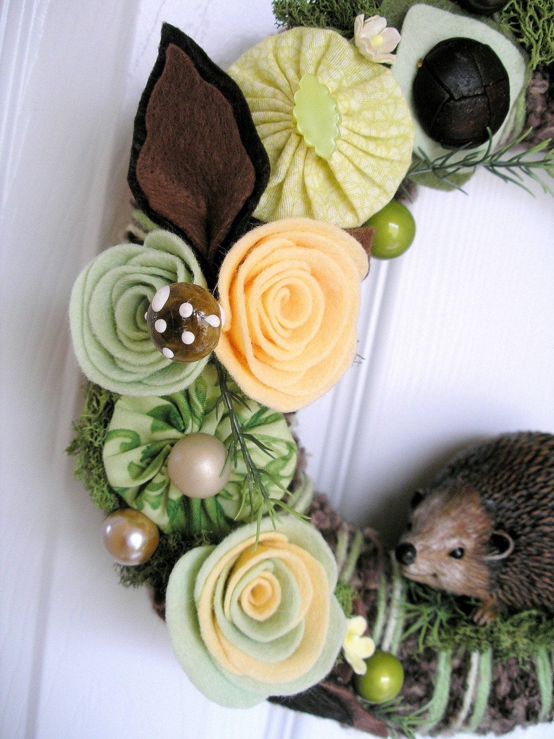 Hedgehog Yarn Wreath