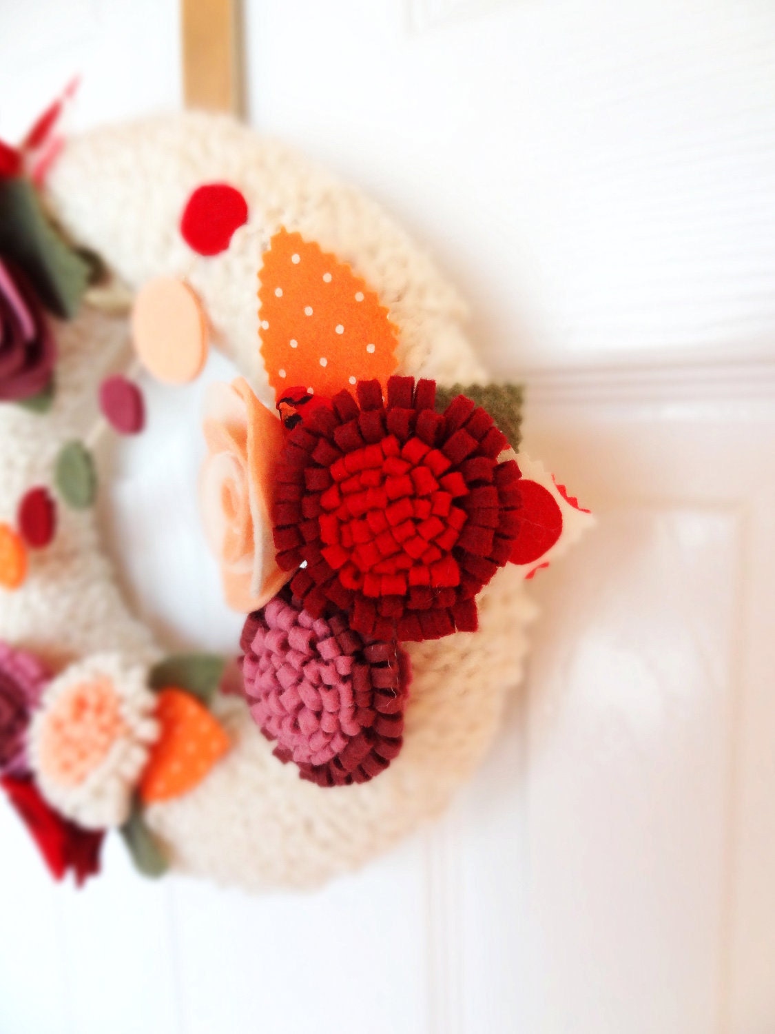 Polka Dot Yarn Wreath - The Original Felt Yarn Wreath