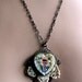 Heart Jewelry Repurposed Vintage Micro Mosaic Pendant Necklace, Antique Lace, Mothers Day