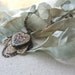 Heart Jewelry Repurposed Vintage Micro Mosaic Pendant Necklace, Antique Lace, Mothers Day