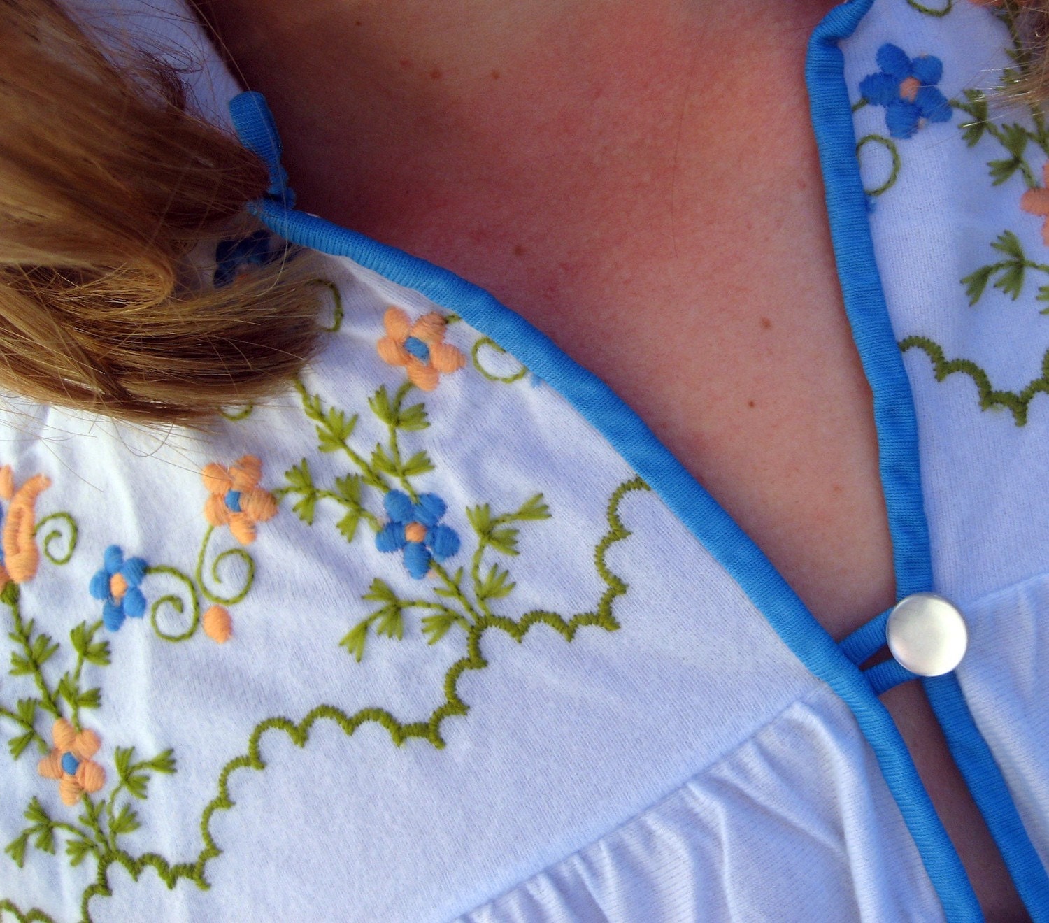 Powder Blue Babydoll/ Folk Nighty