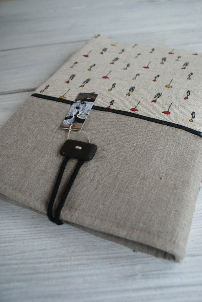 Laptop Sleeve Case Cover  for 13 inch macbook/ linen/ zipper