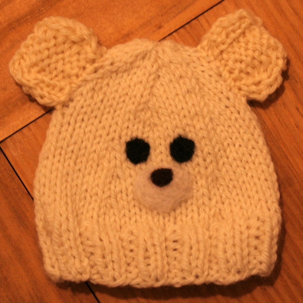 Items Similar To Custom Knit Polar Bear Hat Available In Sizes Preemie Through Adult On Etsy