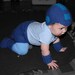 Custom Knit Baby Megaman suit - hat, booties, arm warmers, and diaper cover. Knit to order.