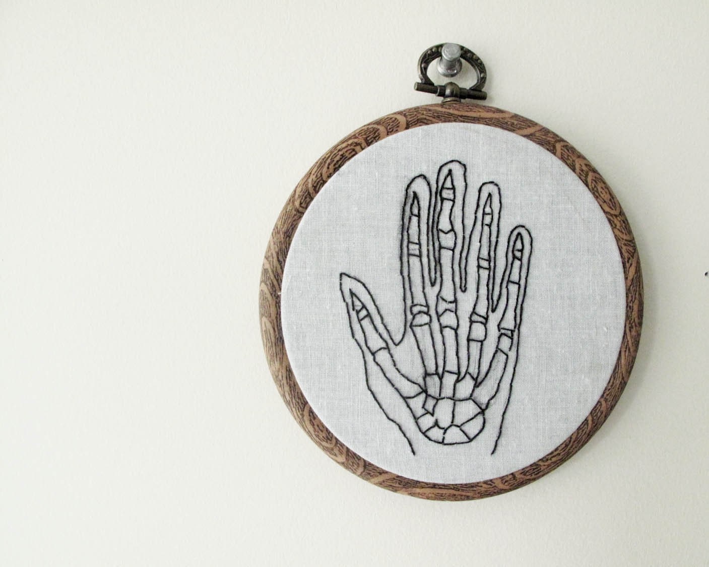 Human Hand Bones Embroidery Wall Art - Phalanges