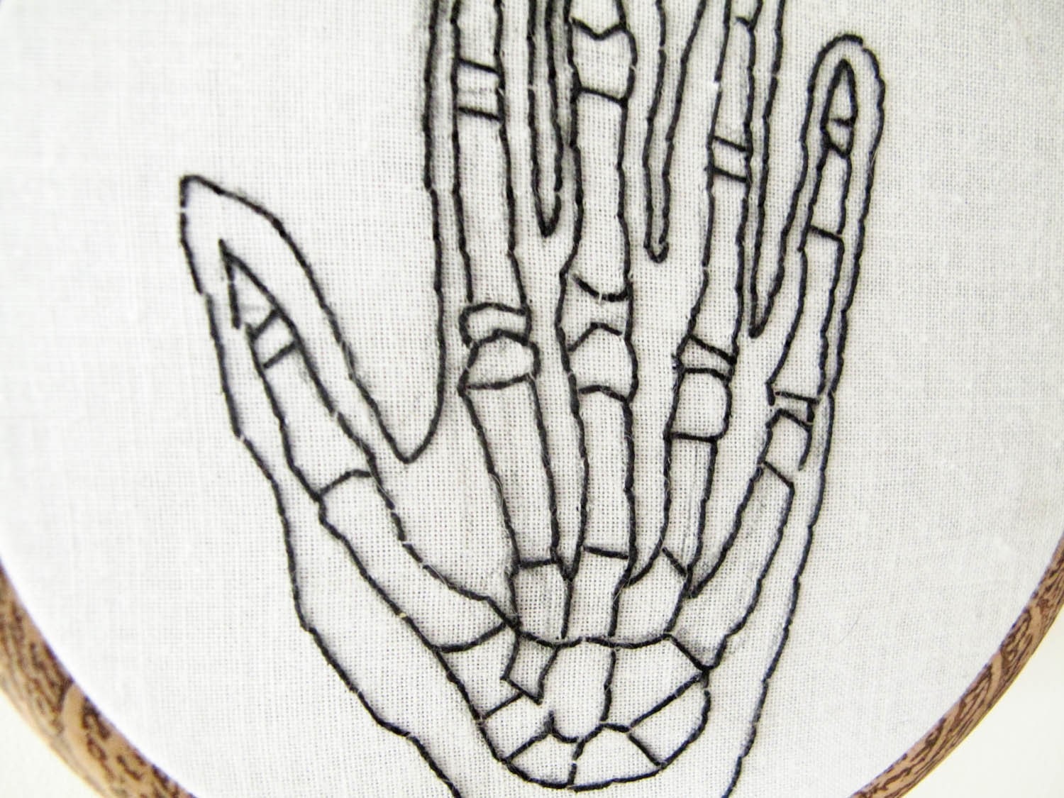 Human Hand Bones Embroidery Wall Art - Phalanges