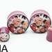 Subdued Mauve Vintage Floral BMA Plugs 2g 6mm