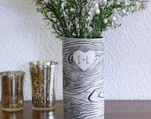 Personalized Faux Bois Porcelain Vase - Made To Order