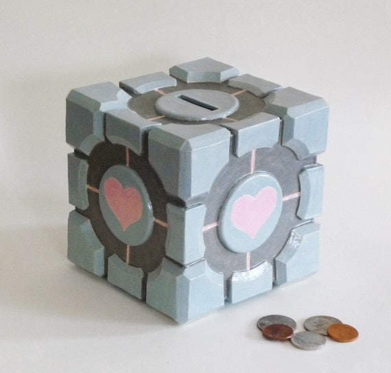 The Companion Cube: MADE-TO-ORDER Ceramic Coin Bank