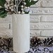 Faux Bois Stoneware Vase in creamy white