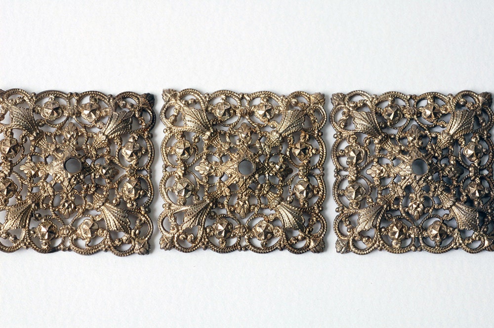 Vintage Filigree Belt Links for Repurposing