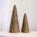 set of two twine christmas trees - jute - natural fiber - decoration
