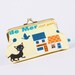 Little pouch - Eau de mer Cats on yellow - metal frame pouch