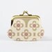 Mummy purse - Retro flowers in grey - metal frame pouch