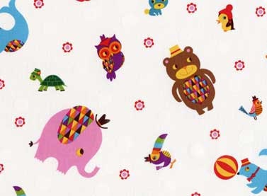 Rainbow Zoo Tossed Animals in Multi by Amy Blay for Red Rooster Fabrics - 1 yard