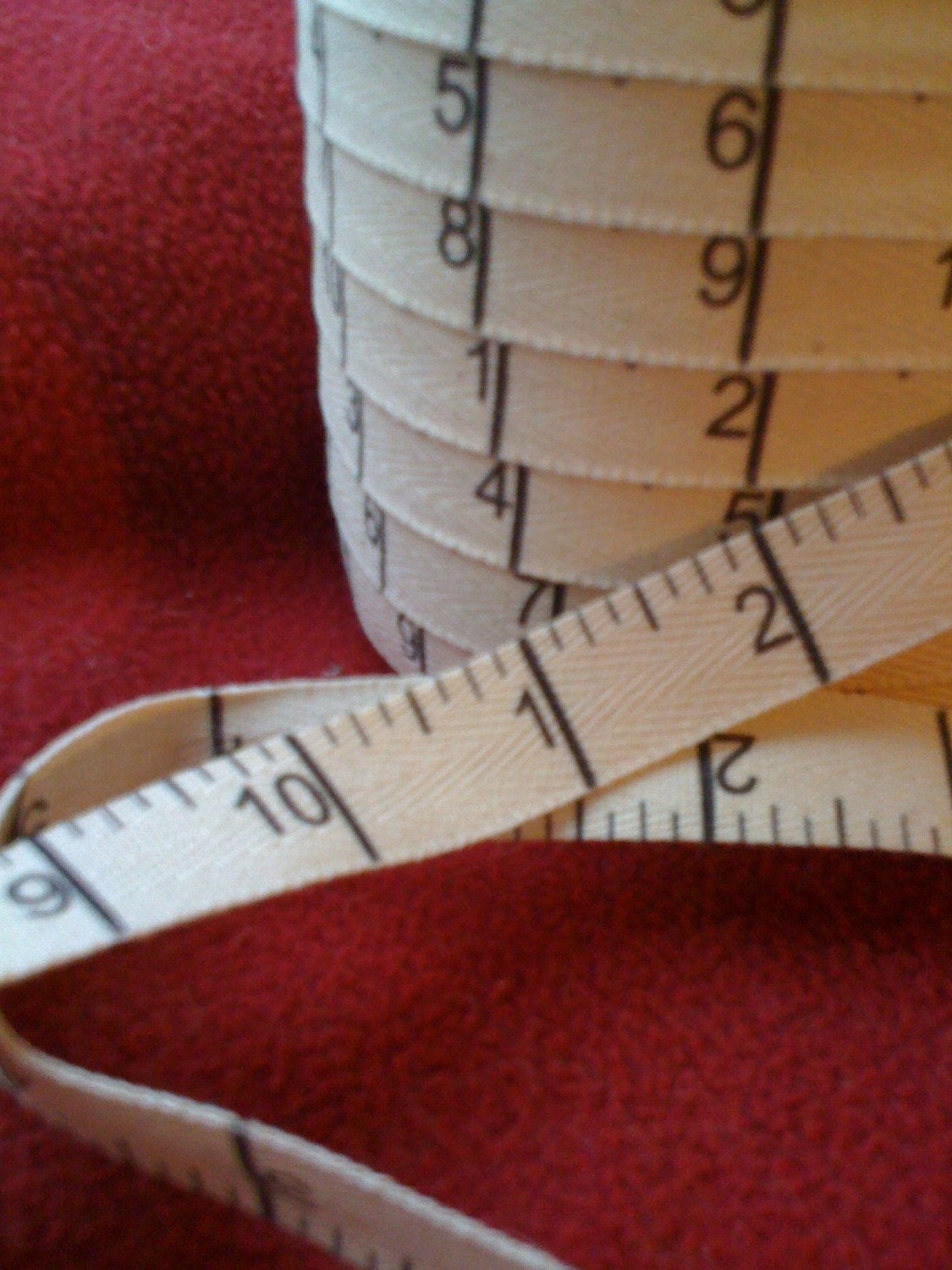 Cotton Twill MEASURING TAPE Ruler Ribbon by TreasureBayFabric