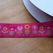 Hot Pink Funky Flowers by Jessica Jones Woven Jacquard 7/8 inch Ribbon Trim - 1 yard
