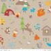 Fox Trails Main Tossed Camping Outdoor Fun Brown by Doohikey Designs Cotton Riley Blake Fabrics - 1 Yard
