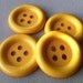 Set of 4 Bright Yellow Gold Big Poly Nylon Button Large Buttons 2 Inches or 51mm