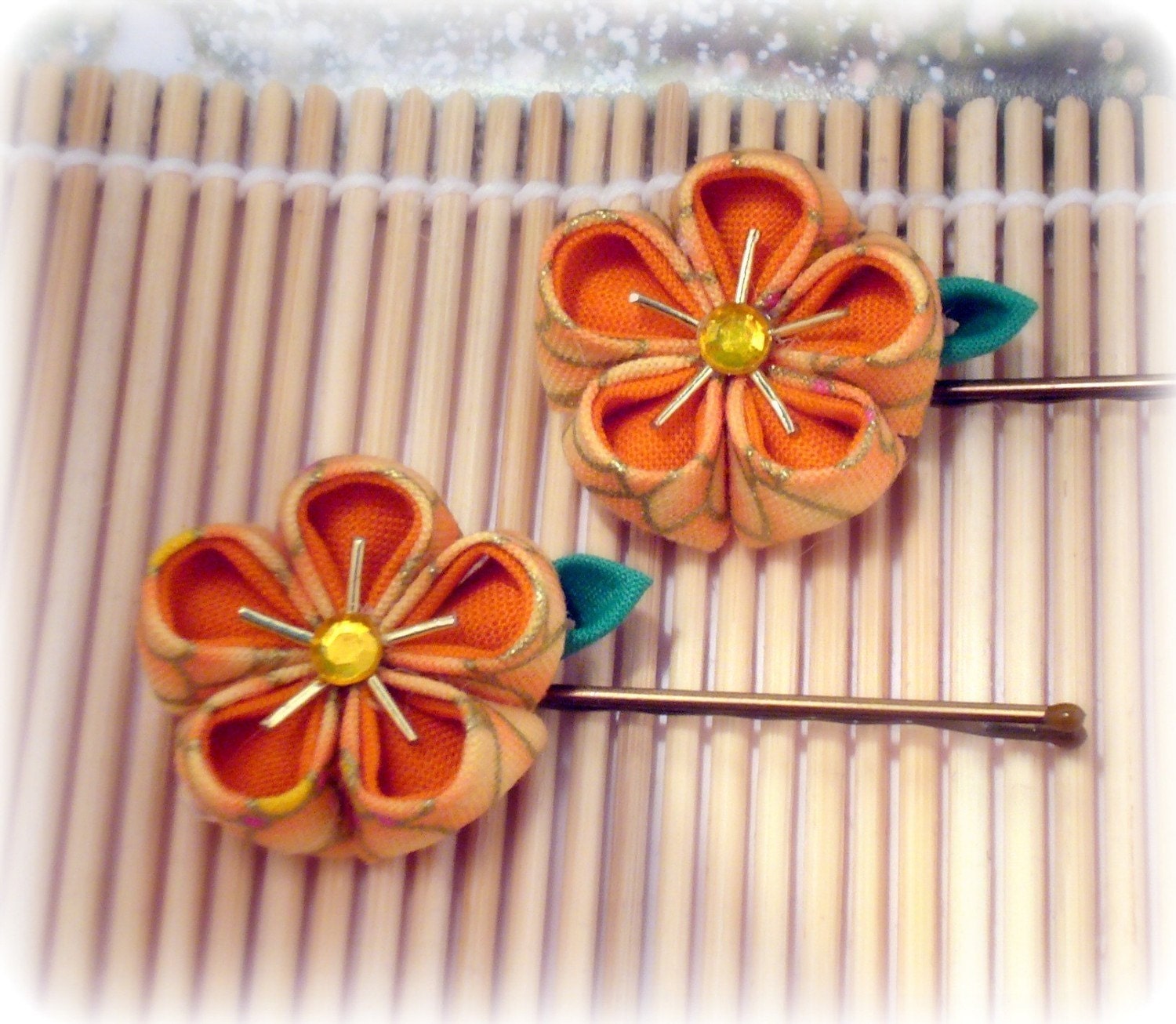 Golden Phoenix Japanese Kanzashi Bobby Pins