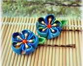 Peacock Beauty Japanese Kanzashi Bobby Pins