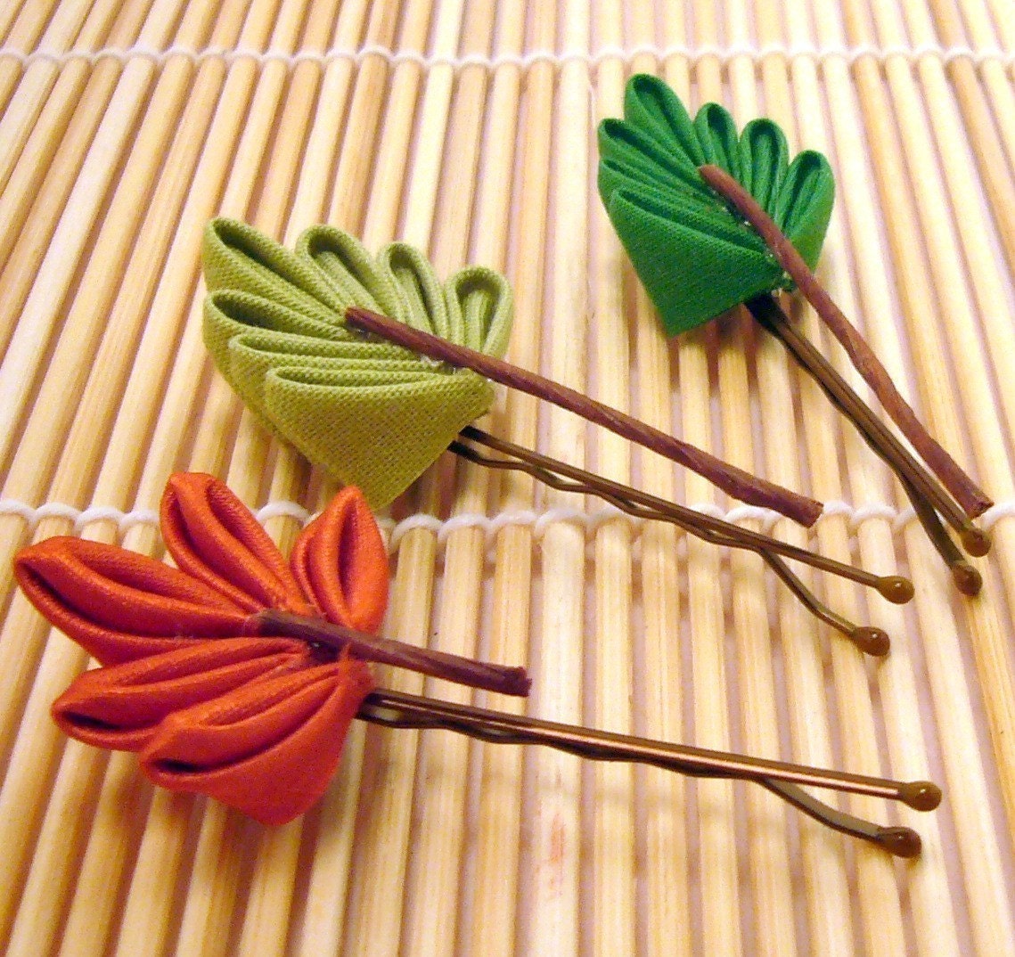 Three Seasons Leaf Kanzashi