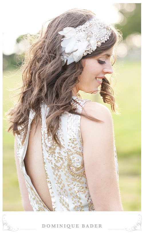 Art Deco Bridal Bandeau- Made to Order (As seen in Rock My Wedding)