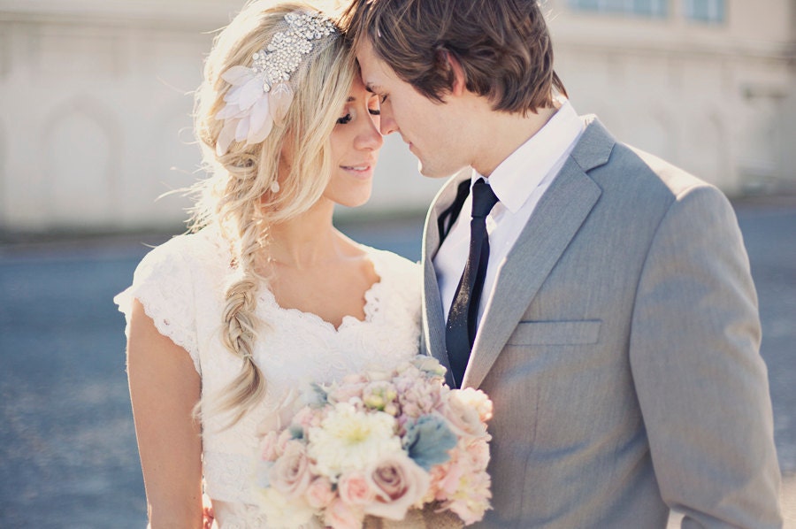 The Classic Crystal and Petal Bandeau- Mini (Worn as a Headband)