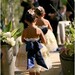 Gold Constellation Flower Girl Dress- Navy Blue Sash Example