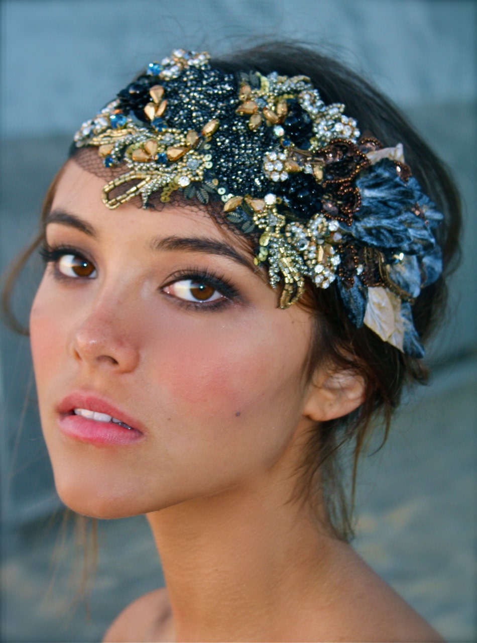 One of a Kind Hair Bandeau in Midnight Harvest Tones