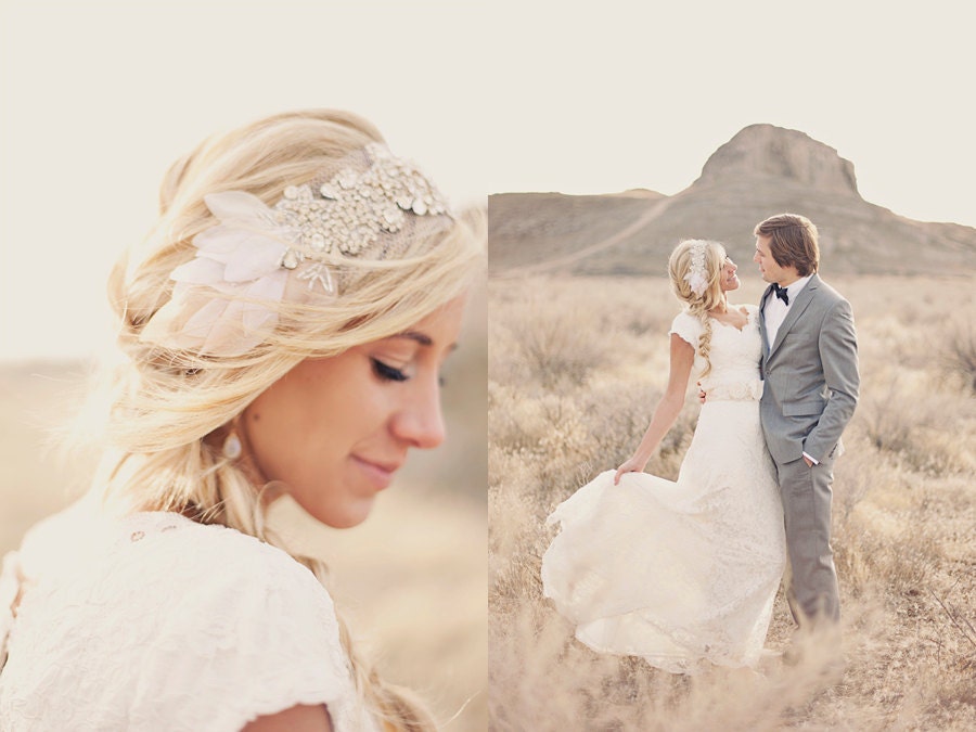 The Classic Crystal and Petal Bandeau- Mini (Worn as a Headband)