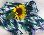 Scarf, Purple and Green - OOAK