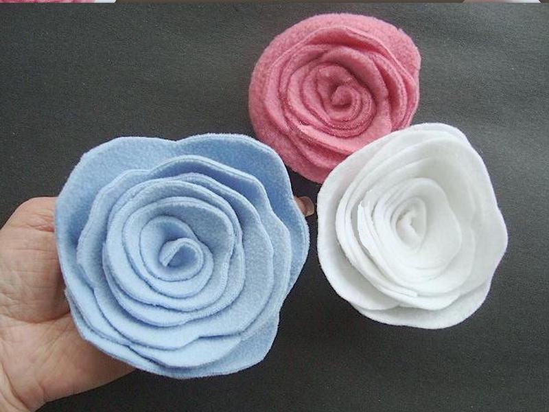 FLOWER TUTORIAL FELT roses, num. 38... How to make felt, fleece, or felted sweater spiral roses... ok to sell them