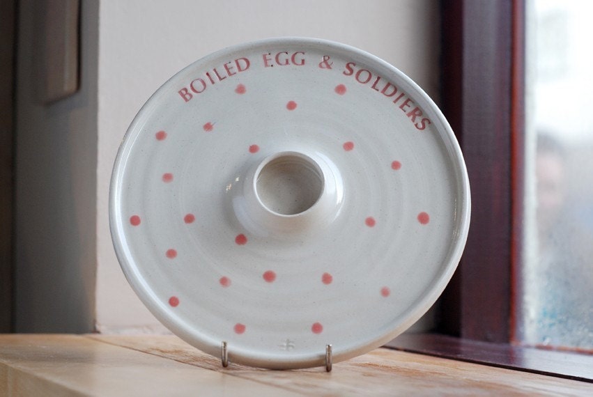 Hand-thrown Ceramic Boiled Egg and Soldiers Plate