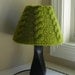 Lampshade Cover for small Target shade - featured in Time Out New York Magazine - hand knit cabled cozy in moss green