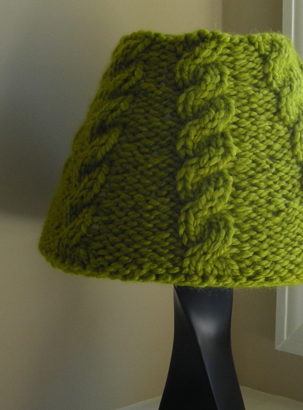 Knitting Pattern PDF - Knitted Cabled Lampshade Covers for Target Shades in two sizes - lighting - lampshade cozy