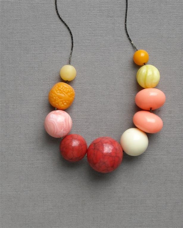 last one - lady marmalade necklace - vintage lucite and gunmetal