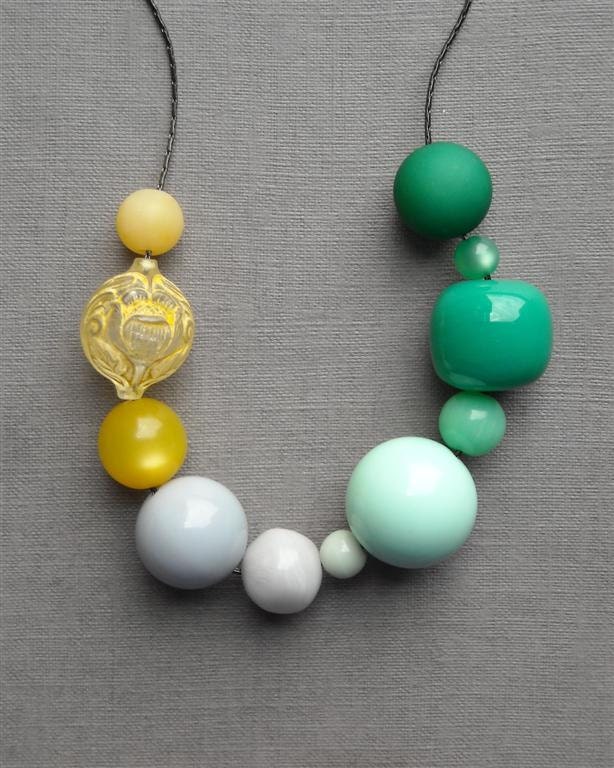 urban honey pioneers necklace - vintage lucite and gunmetal