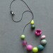 cyclamen necklace - vintage lucite and gunmetal